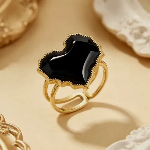 Ring with a black heart.