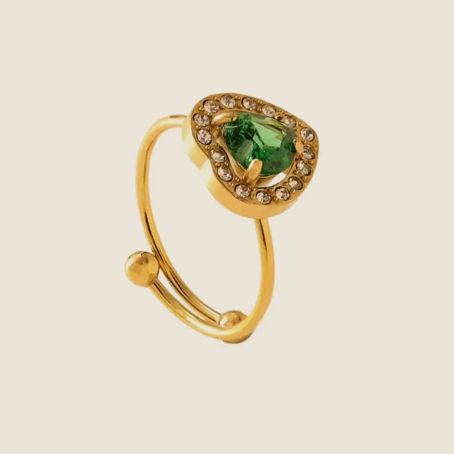 Open ring with a green drop.