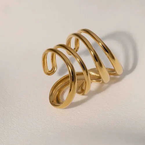 Gold spiral ring.