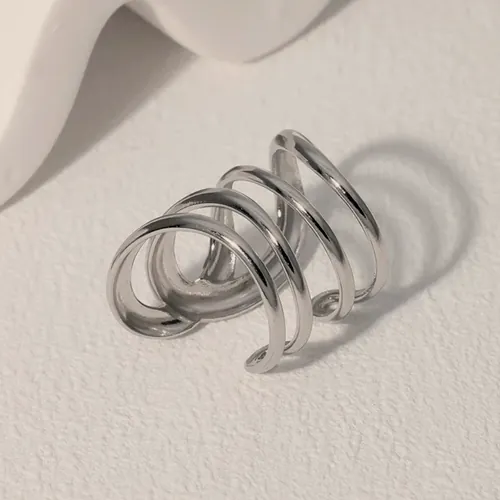 Silver spiral ring.