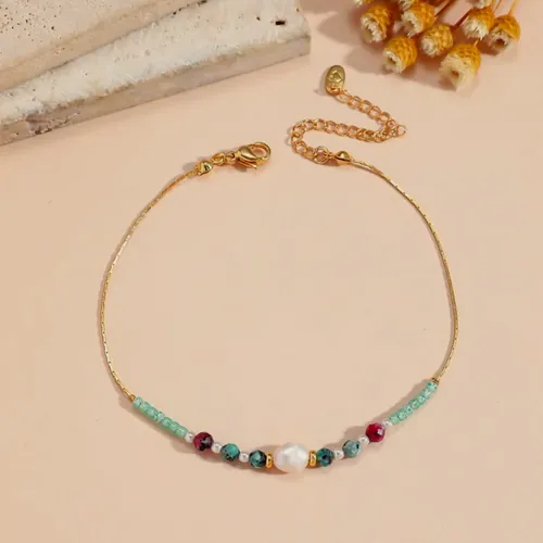 Matte coloured bead bracelet.