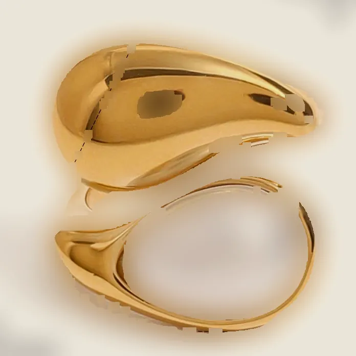 Gold dome ring with a pearl.