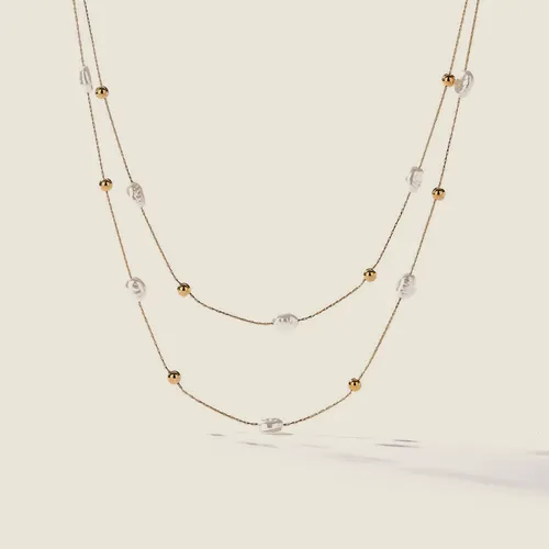Double bead chain necklace.