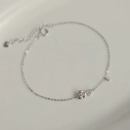 Dainty silver-tone crystal bracelet.