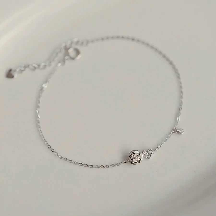 Dainty silver-tone crystal bracelet.