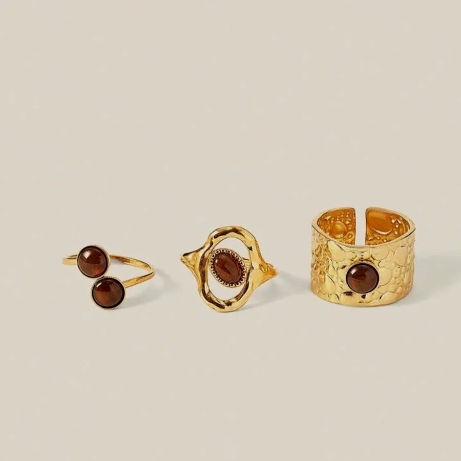 The stone rings on a light background.