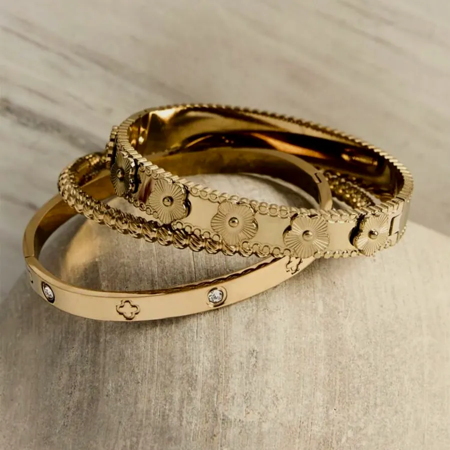 Trio of clover bangles.